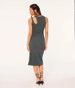 Robes & Combinaisons | Robe Longue En Maille VERT | Etam Femme