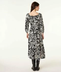 Robes & Combinaisons | Robe Longue Imprimée NOIR | Etam Femme