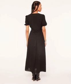 Robes & Combinaisons | Robe Longue Manches Courtes NOIR | Etam Femme