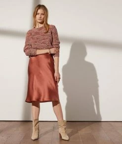 Robes & Combinaisons | Robe Midi En Soie TERRACOTTA | Etam Femme