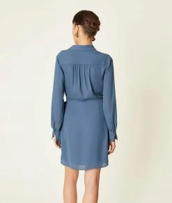 Robes & Combinaisons | Robe Portefeuille Col Boutonné NUIT | Etam Femme