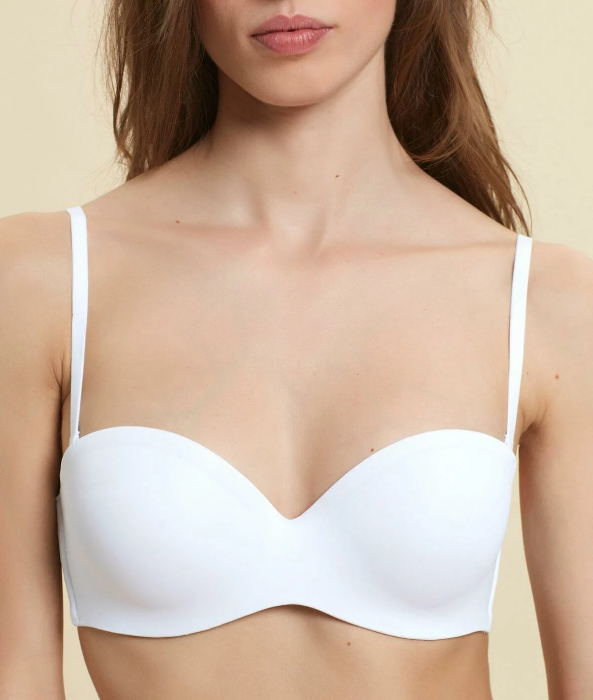 Soutiens-gorge Bandeaux | Bandeau Microfibre Push Up, Bretelles Amovibles Bonnets A Et B BLANC | Etam Femme – Image 4