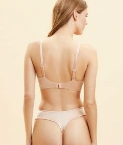 Soutiens-gorge Triangles | Soutien-gorge Sans Armatures Coques Fines Satiné ROSE POUDRE | Etam Femme