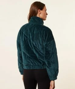 Sweats & Vestes De Pyjama | Bomber Matelassé En Velour BLEU CANARD | Etam Femme