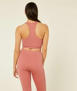 Tops & T-shirts | Brassière Côtelé Dos Nageur Sans Coutures TERRACOTTA | Etam Femme