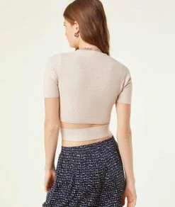 Tops & T-shirts | T-shirt Court à Manches Courtes BEIGE/ROSE | Etam Femme