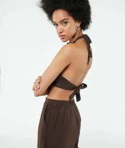 Tops & T-shirts | Top Dos Nu à Nouer MARRON | Etam Femme