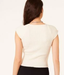 Tops & T-shirts | Top En Maille Côtelé BLANC | Etam Femme